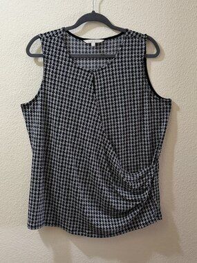 Houndstooth Draped Tank Size XL